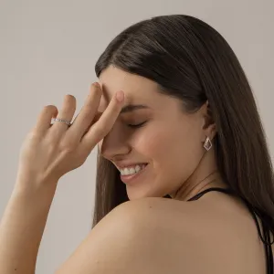 Výrazné náušnice s rutilovými křišťály a bočními diamanty ALEXIS Thumbnail