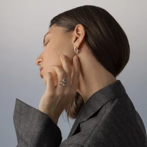 Výrazné náušnice s rutilovými křišťály a bočními diamanty ALEXIS Thumbnail