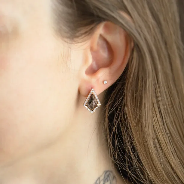 Výrazné náušnice s rutilovými křišťály a bočními diamanty ALEXIS Image