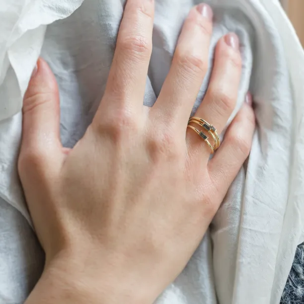 Ring in art deco style with salt'n'pepper diamond RODEO Image