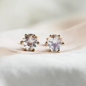 Stud earrings with white moonstone JULIET Thumbnail