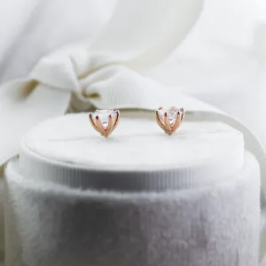 Stud earrings with white moonstone JULIET Thumbnail