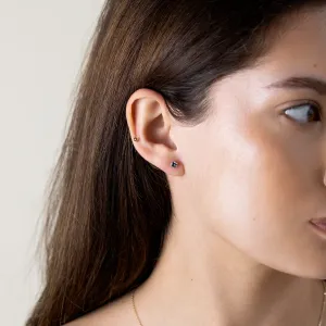 Stud earrings with blue topaz DENIM