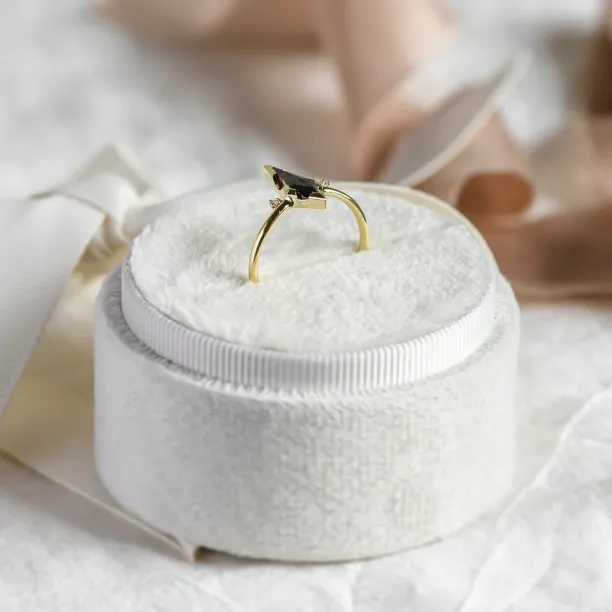 Alternative engagement ring with salt and pepper diamond CHLOE Image