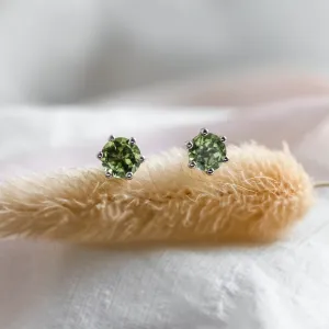 Gold earrings with peridots SALSA