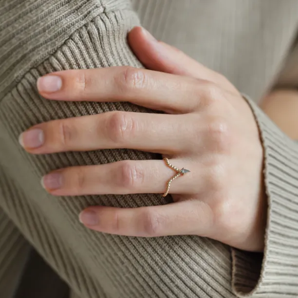 Gold engagement set with salt and pepper diamonds SOPHIE Image