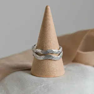 Hammered unusual wedding rings ARYA