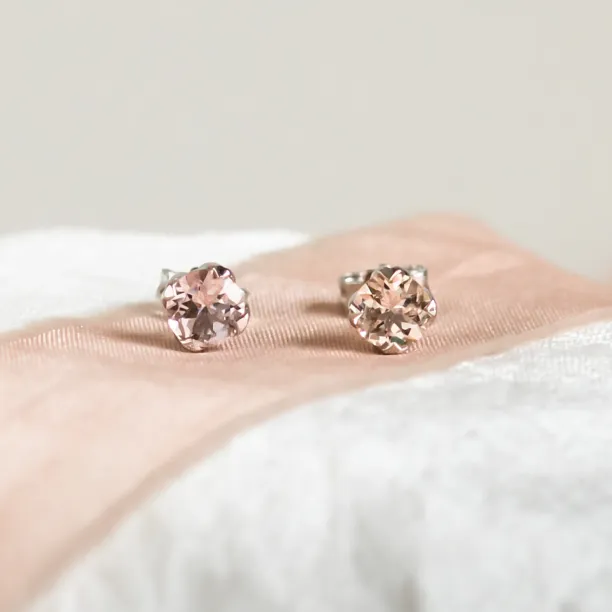 Morganite in gold earrings PENELOPE Image