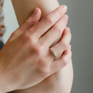 Minimalistický prsten s baguette mechovým achátem LOKI Thumbnail