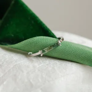 Minimalistický prsten s baguette mechovým achátem LOKI Thumbnail