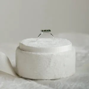 Minimalistický prsten s baguette mechovým achátem LOKI Thumbnail