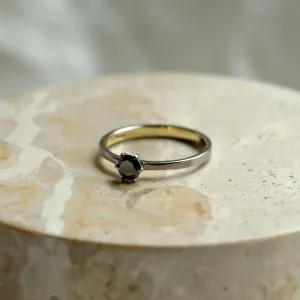 Prsten s černým diamantem a černým rhodiem NEROS Thumbnail