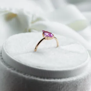 Gold ring with pink sapphire CODY Thumbnail