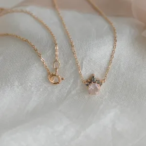 Cluster náhrdelník s morganitem a salt and pepper diamanty FLAMINGO Thumbnail