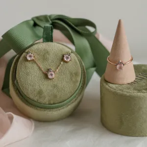 Cluster náhrdelník s morganitem a salt and pepper diamanty FLAMINGO Thumbnail