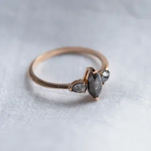 Netradiční zásnubní prsten ve vintage stylu se salt and pepper diamanty RHEA Thumbnail