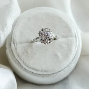Luxury engagement ring with moissanites SHINY Thumbnail