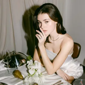 Luxury engagement ring with moissanites SHINY Thumbnail