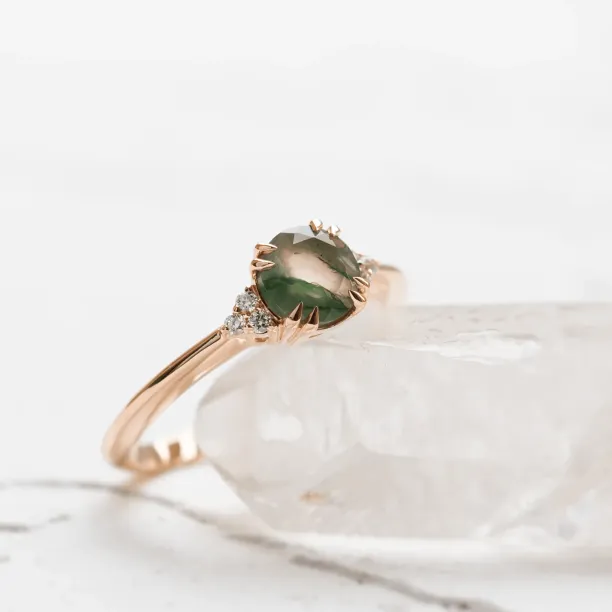 Moss agate engagement ring THEMIS Image