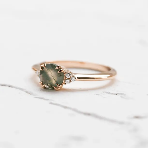 Moss agate engagement ring THEMIS Image
