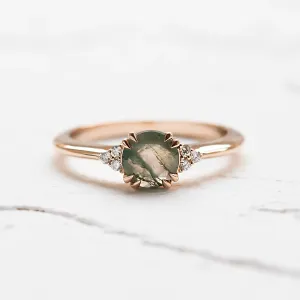 Moss agate engagement ring THEMIS