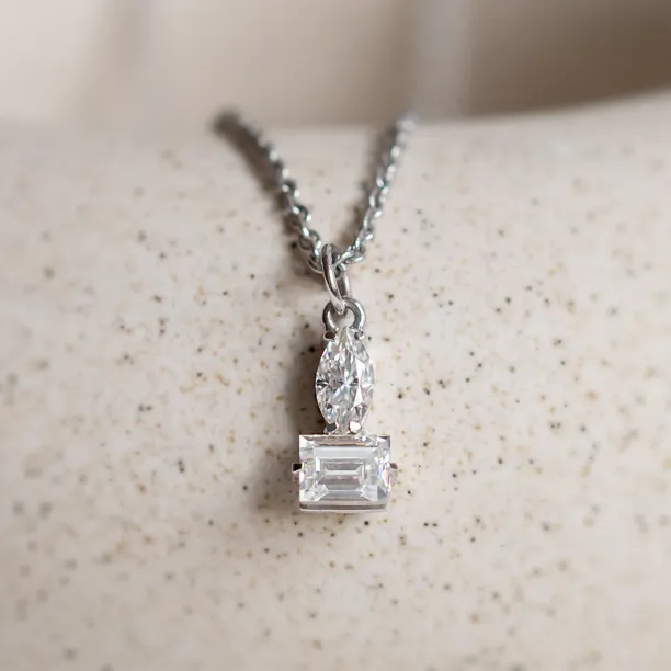 Minimalistický náhrdelník s moissanity LYON Image