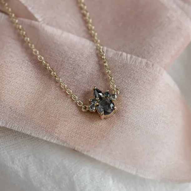 Gold neklace with salt and pepper diamonds ASTRAL Image