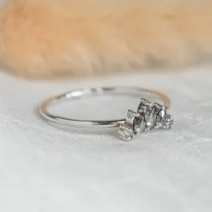 Zlatý prsten s pěticí salt and pepper diamantů ELODIE Thumbnail