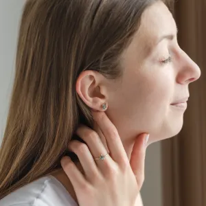 Romantic earrings with salt and pepper diamonds AURA Thumbnail