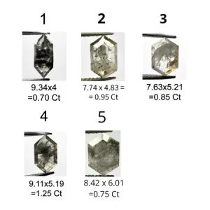 Zlatý prsten s hexagon salt and pepper diamantem SIA Thumbnail