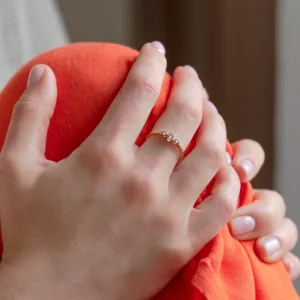 Gold ring with morganite and salt and pepper diamonds DUSTY Thumbnail