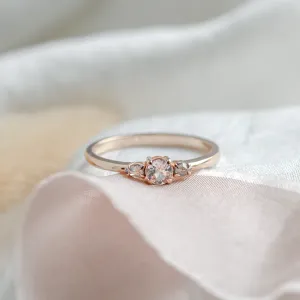 Gold ring with morganite and salt and pepper diamonds DUSTY Thumbnail