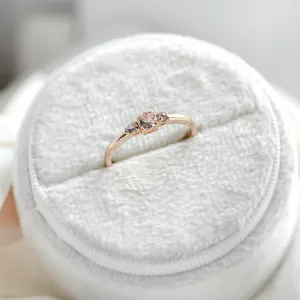 Gold ring with morganite and salt and pepper diamonds DUSTY Thumbnail