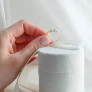 Gold ring with three moissanites AVERY Thumbnail