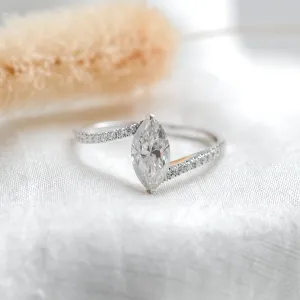 Engagement ring with marquise moissanite ELEGY Thumbnail