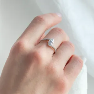 Engagement ring with marquise moissanite ELEGY Thumbnail