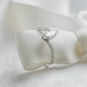 Engagement ring with marquise moissanite ELEGY Thumbnail