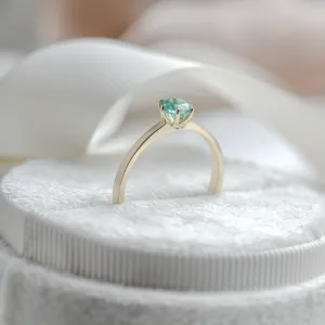 Gold engagement ring with emerald JADE Thumbnail