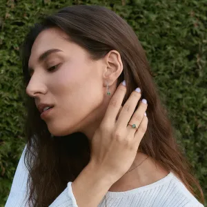 Minimalist moss agate engagement ring THOR Thumbnail