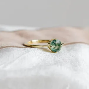 Minimalist moss agate engagement ring THOR Thumbnail