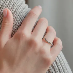 Curved wedding ring with salt and pepper diamonds WESTON