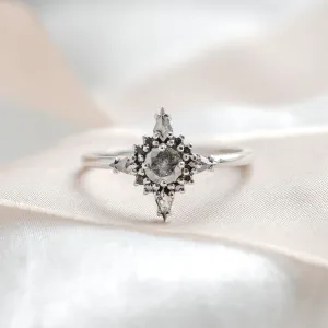 Zlatý cluster prsten se salt and pepper diamanty RAVE Thumbnail