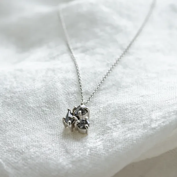 Cluster náhrdelník se třemi salt and pepper diamanty ASTRO Image