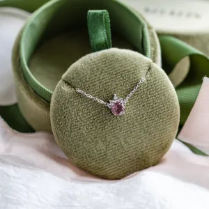 Gold necklace from mineral lepidocrocite and with diamonds PINKIE Thumbnail