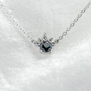 Gold necklace with london blue topaz and diamonds LAMBETH