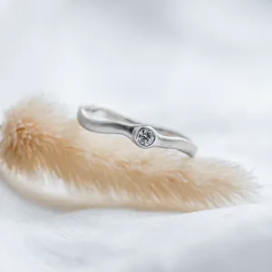 Engagement curved ring with diamond NOLLA Thumbnail