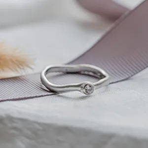 Engagement curved ring with diamond NOLLA Thumbnail