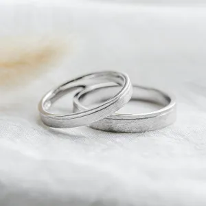 Matte scratched wedding rings TOPHI