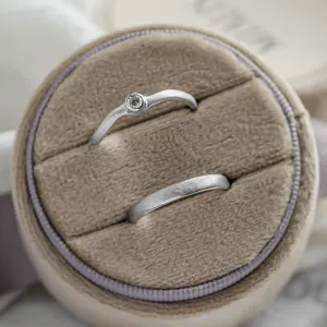 Zvlněné snubní prsteny s diamantem ONDA Thumbnail