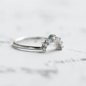 Vykrojený zlatý prsten s diamanty GEORGIA Thumbnail